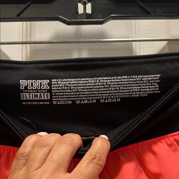 PINK Victoria's Secret Women's Neon Orange and Black Athletic Shorts - Picture 8 of 9